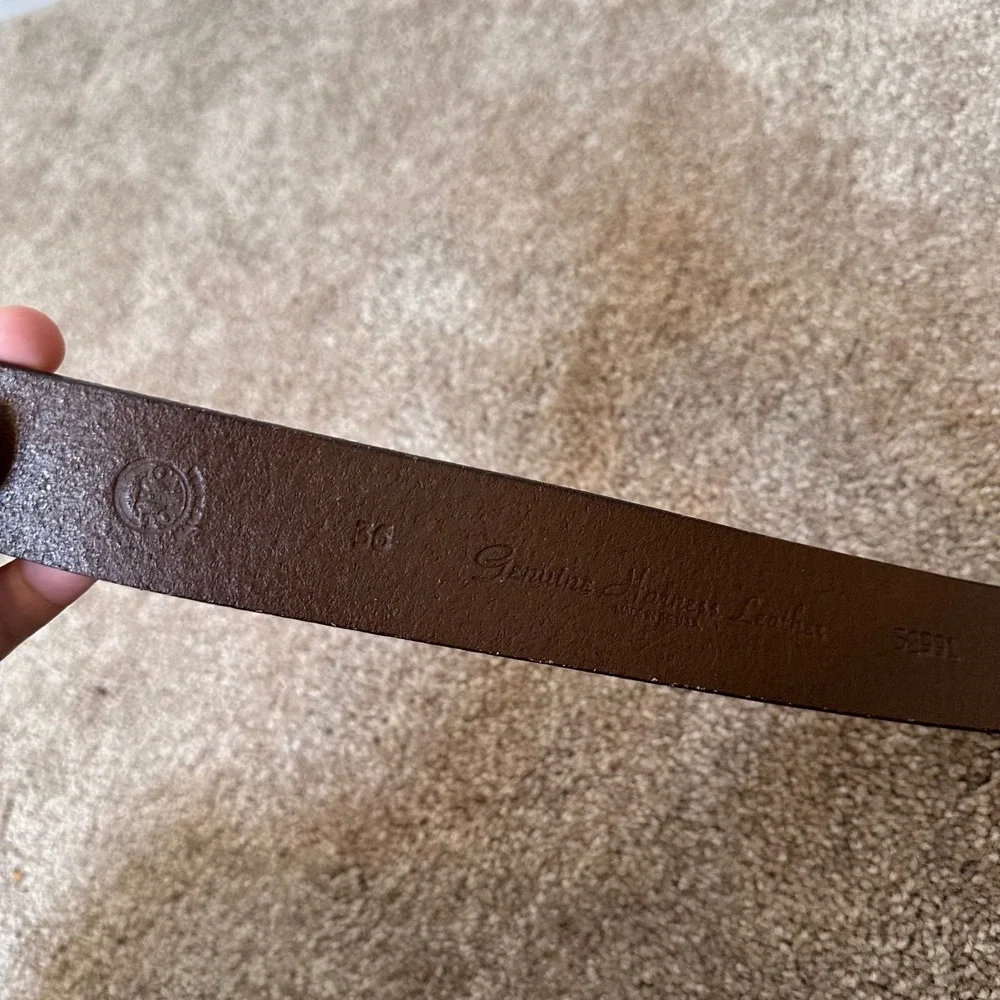 Torino Mens Brown Genuine Harness Leather Belt Size 36 Made in USA 5299L